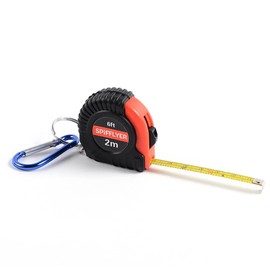 Spifflyer 2pc Mini Tape Measure Keyring Small Measuring Tape Retractable 2M with Spring Snap Hook