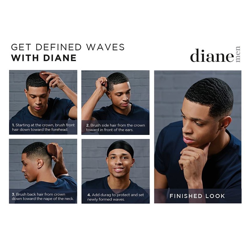 Diane Premium 100% Boar Wave Brush for Men and Barbers,