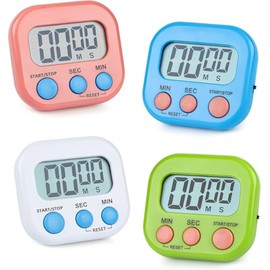 Magnetic Kitchen Timer Clock, Minute Cooking Timer,Digital Minute Countdown Timer,4 Color Digital Alarm Clock for Kitchen Cooking Classroom Gym Study Teeth Cleaning Kids Children (White)