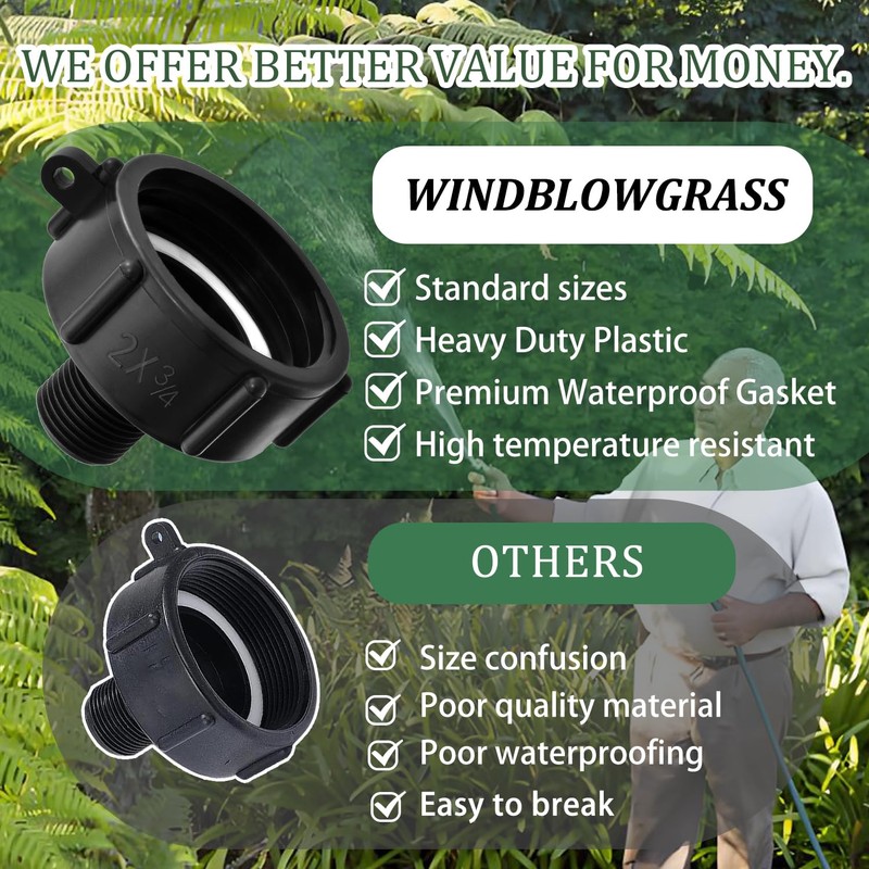 windblowgrass 275 330 IBC Tote Adapter, IBC Tote to Garden