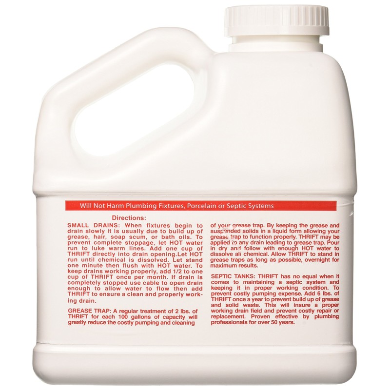 Thrift FBA_T-600 Alkaline Based 6 lb. Granular Drain Cleaner, White
