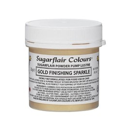 Sugarflair Gold Finishing Sparkle E171 Free Edible Glitter Dust Powder Pump Refill - Food Colouring Powder, Edible Colour Dust, Brush On or Add Rejuvenator for a Paint Effect - 25g