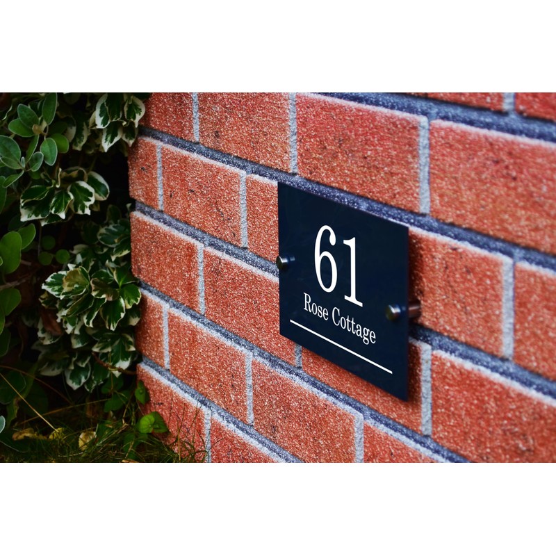 Badgemaster Modern Anthracite House Number Sign Plaque Stainless Steel Standoffs