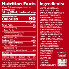 Campbell's Condensed Cream of Mushroom Soup with Roasted Garlic, 10.5 oz Can (12 Pack)