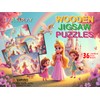 LEARN & PLAY Wooden Princess Puzzles for Girls 4-10, 4