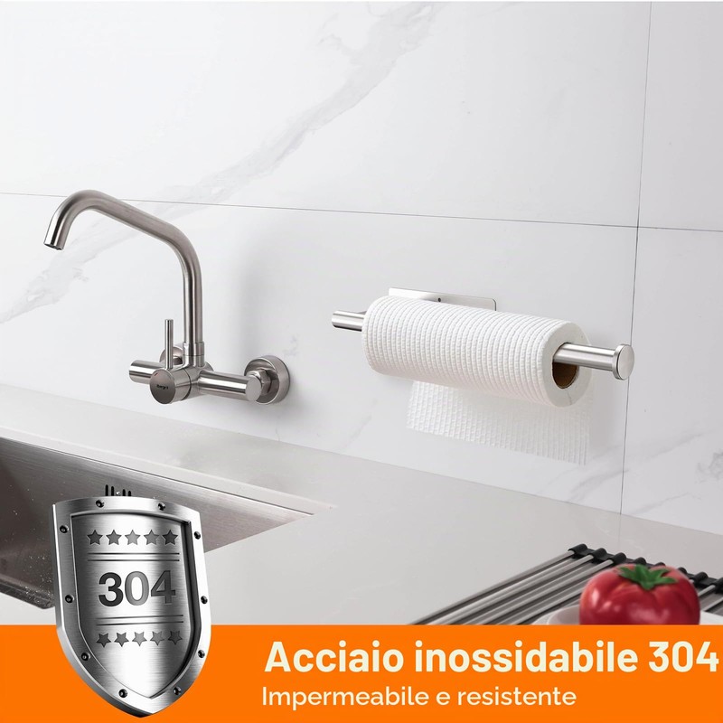 Ibergrif M34055A Portarotolo da cucina con adesivo