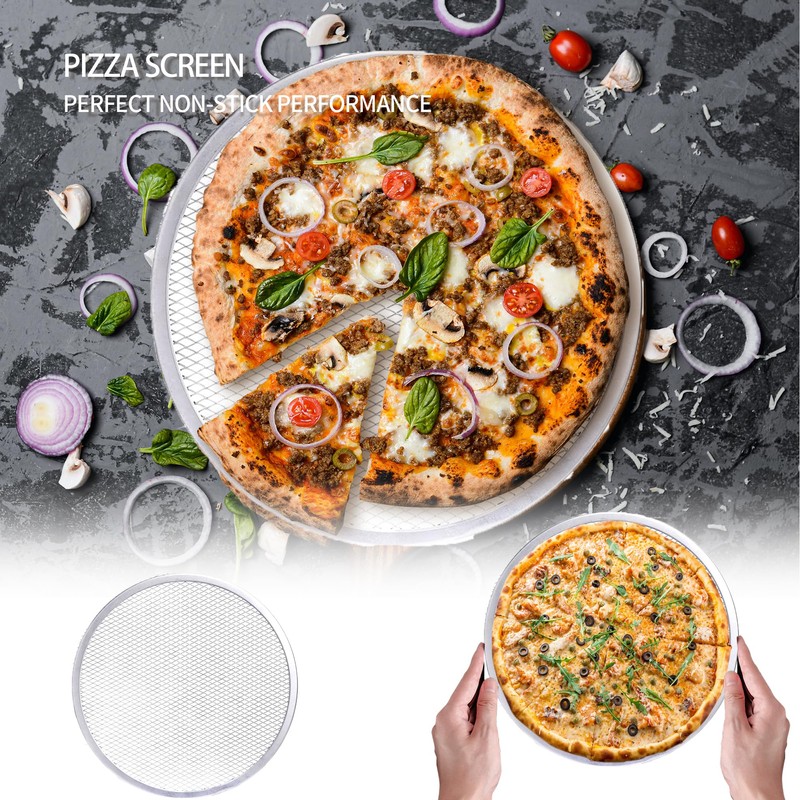 YKUKIZEE 2 Pack Aluminium Pizza Screen 13 inch, Reusable Pizza