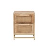 Powell Natural Rattan and Gold Base 2 Danika, Two Drawer