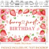 Avezano 7x5ft Berry First Birthday Backdrop Strawberry 1st Birthday Decorations