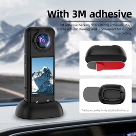 Insta 360 X5 Silicone Base + 2 Pack Screen Protector Accessories Kit, X4 Silicone Non-Slip Desktop Mount Car Stand with Tempered Glass Screen Protector Film for Insta360 X5 X4 Protective Bundle