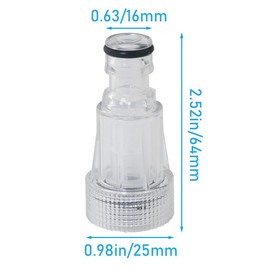 WHYHKJ 6PCS High Pressure Washer Filter Transparent 2.5x6.4cm Portable Car Wash Inlet Filter Nipple Fitting Pressure Washer Garden Hose Adapter for Car Truck Motorcycle Garden Watering