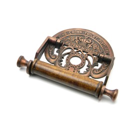 Antique Copper Style Toilet Roll Holder - Embossed The Crown Toilet Fixture