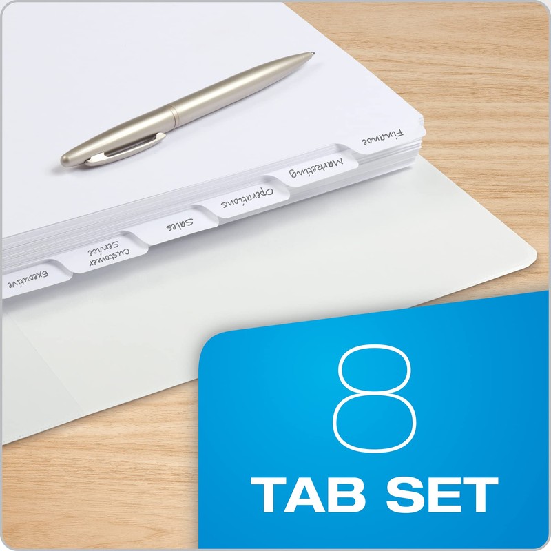 Oxford Write On Binder Dividers for 3 Ring Binder, 1/8