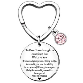 HULALA Granddaughter Keyring Gifts From Grandparents To Our Granddaughter Key Ring Keychain For Women Girls Birthday We Love You