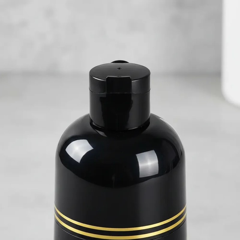 Shampoo Champú Tinte Negro Cubre Canas 3 En 1