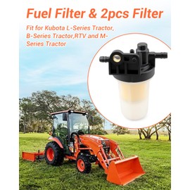 Fuel Filter Assembly Fit for Kubota L-Series B-Series M-Series and Fit for RTV Tractor Replace PF9911 33830 6A320-58862 6A320-58860 6A320-59912 with 2*Filter & 2*O-Rings