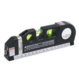 RUIZHI Laser Spirit Level, Multi-Purpose Laser Tools, 2.5 m Laser Levelling Tool with Metric Rulers for Picture Wall Cabinets, Tile Walls