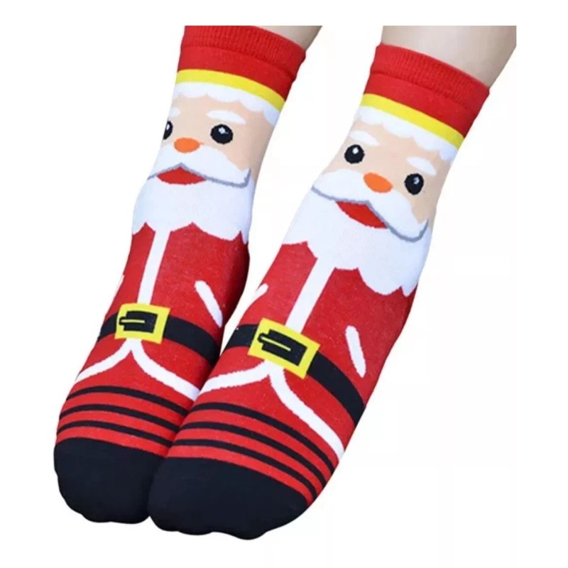 Patry Deluxe Paq 4x Calcetin Figuras Navideñas Santa, Reno, Pinguno,