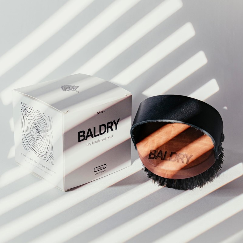 BALDRY Dry Brush with Natural Bristles - Scalp Brush for
