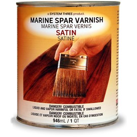 System Three 1855S16 Clear Marine Spar Urethane Varnish Coating, 1 Quart Can