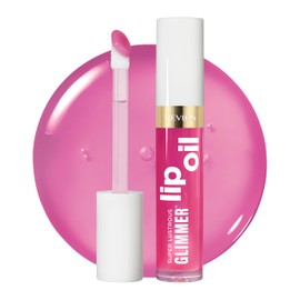 REVLON Super Lustrous Glimmer Lip Oil, Moisturizing & Tinted, Shiny Finish, Made with Plant-Based Squalane, 004 Gone Rose, 0.13 fl oz