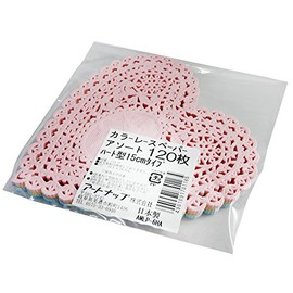 Artnap AMLP-6HA Commercial Colored Lace Paper, Heart, 5.9 inches (15 cm) Type, Includes Colors, 120 Sheets