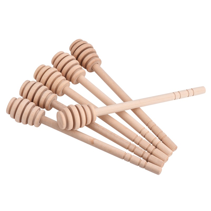 50Pcs/set Household Wooden Jam Honey Dipper Jar Dispensing Collecting Stirring