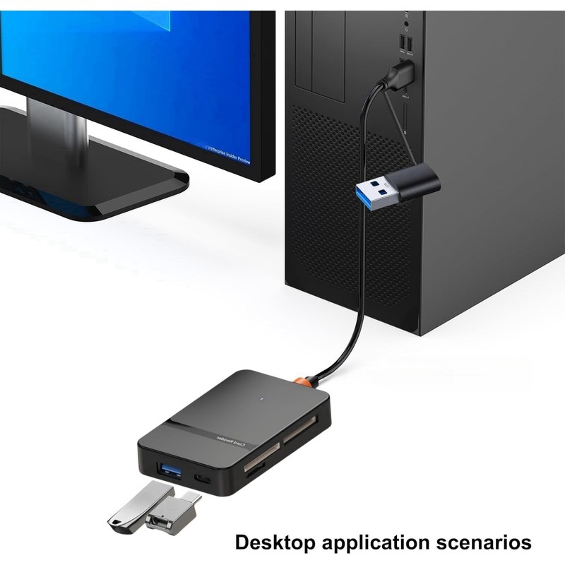 Komitasui Memory Card Reader, USB 3.0 and USB-C to SD