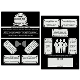 Elcer Groomsmen Gifts for Wedding | The Man Card | 8 pack | Groomsmen Proposal Cards | Wedding Party Proposal Black Dark Vintage Rustic Premium Card stock