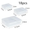 Wanfoou 18Pcs Clear Plastic Beads Storage Containers Box with lid,