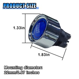 12V DC 50A Car Engine Ignition Switch, Engine Push Button SPST with LED Light, Push to Start Momentary Push Button Switch, Universal Replacement Part for Racing Car RV Truck (Blue)