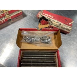 Hilti 10 pc Hilti Anchor Rod HAS 686758  3/8" x 5-1/8" with 10 washers and 10 nuts NOS