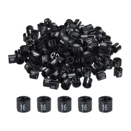 sourcing map Clothes Hanger Marker Colored Hanger Sizer Garment Markers Tag (Number 16, Black) for Garment Clothing Color Coding, Pack of 150