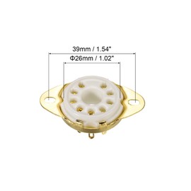 MECCANIXITY 9 pins PCB Tube Socket Ceramics, Vacuum Tube Protect Tube Pin Socket, White Plated Suitable for 12AX7, 12AU7 Tube Pack of 5，GZC9-3-F-G