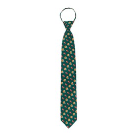 Jacob Alexander Men's Football Helmets Diagonal Pattern Pre-Tied Zipper Neck Tie - Green