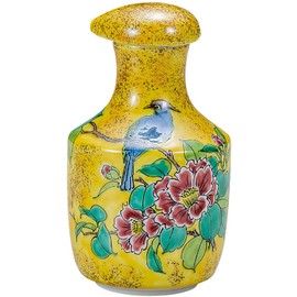 伊野 Positive Spine Ramen Closure Yellow 11 cm Height 九谷焼 Ramen Difference Yoshida having 花鳥 K5 – 411