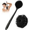 Cepillo Corporal Silicona Set Piezas Espalda Mango Largo Manual Limpieza