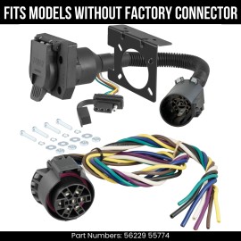 Curt For 05-07 Ford F350 SD 7 Pin Trailer Wiring Plug Fit w/o OE Conn. Curt 7 Prong