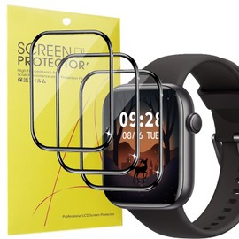 Blueshaweu Screen Protector Compatible with AcclaFit Smartwatch P5 1.85 Inch, HD Clear Flexible TPU Screen Protector [Pack of 3] for AcclaFit P5 Smartwatch (Black)