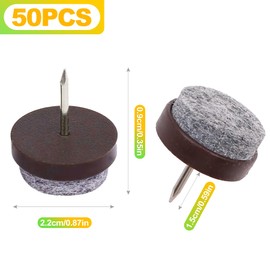 BondEron 50 Stück Filzgleiter mit Nagel Ø 22mm, Stuhlgleiter Möbelgleiter, Robuster Bodenschutz & Geräuschreduzierung für Parkett, Fliesen & Laminat