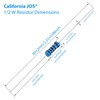 California JOS 20pcs Resistor 1/2w (0.5 Watt) ±1% Tolerance Metal