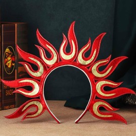 Reaky Flame Headbands, Red Fire Headband, Carnival Headwear, Hair Accessories for Women (Red, One Size)