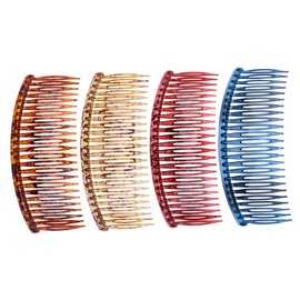 Healvian 4pcs Stylish Break-resistant Hair Combs Resin Teeth Hair Clips Women Styling Combs Accessories for Diy Projects Wedding Random Color
