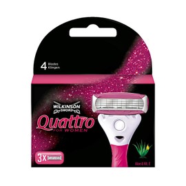 Wilkinson Sword Quattro Women | 9 Blades for Smooth Leg, Armpits and Bikini Zone | Economy Pack | Annual Supply