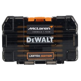 DEWALT 28 Piece McLaren FLEXTORQ Screwdriving Set. Supplied in a Tough CASE+, This is Part of a connectable case System TSTAK™ Compatible. Tough Cases can be Clipped Together for Easy Transportation.