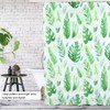 Unique Plant Leaves Pattern Shower Curtain Waterproof Mildew Proof Bathroom