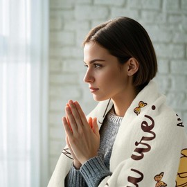 Christian Gifts for Women, Christian Blanket with Flowers, Bible Verse Blanket 130x150CM, Religious Gift for Mum, Nanny, Sister, Friend, Daughter, Religious Spiritual Gift for Birthday Inspirational