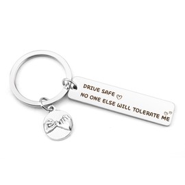 Yeeaulpa Christmas Stocking Fillers White Elephant Gifts for Boyfriends Husband I Love You Gifts for Him Boyfriend Husband Drive Safe Keyring for Men