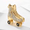 Skates Rhinestone Keychain,Shoe Gold Sparkling Charm Keychain Pendant (Gold)