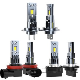 CHOPDARK H11B H7 H11 Light Bulbs Combo, 50W 6500k White Plug and Play, Fog Lamps for Hyundai Santa Fe 2013-2016, Pack of 6